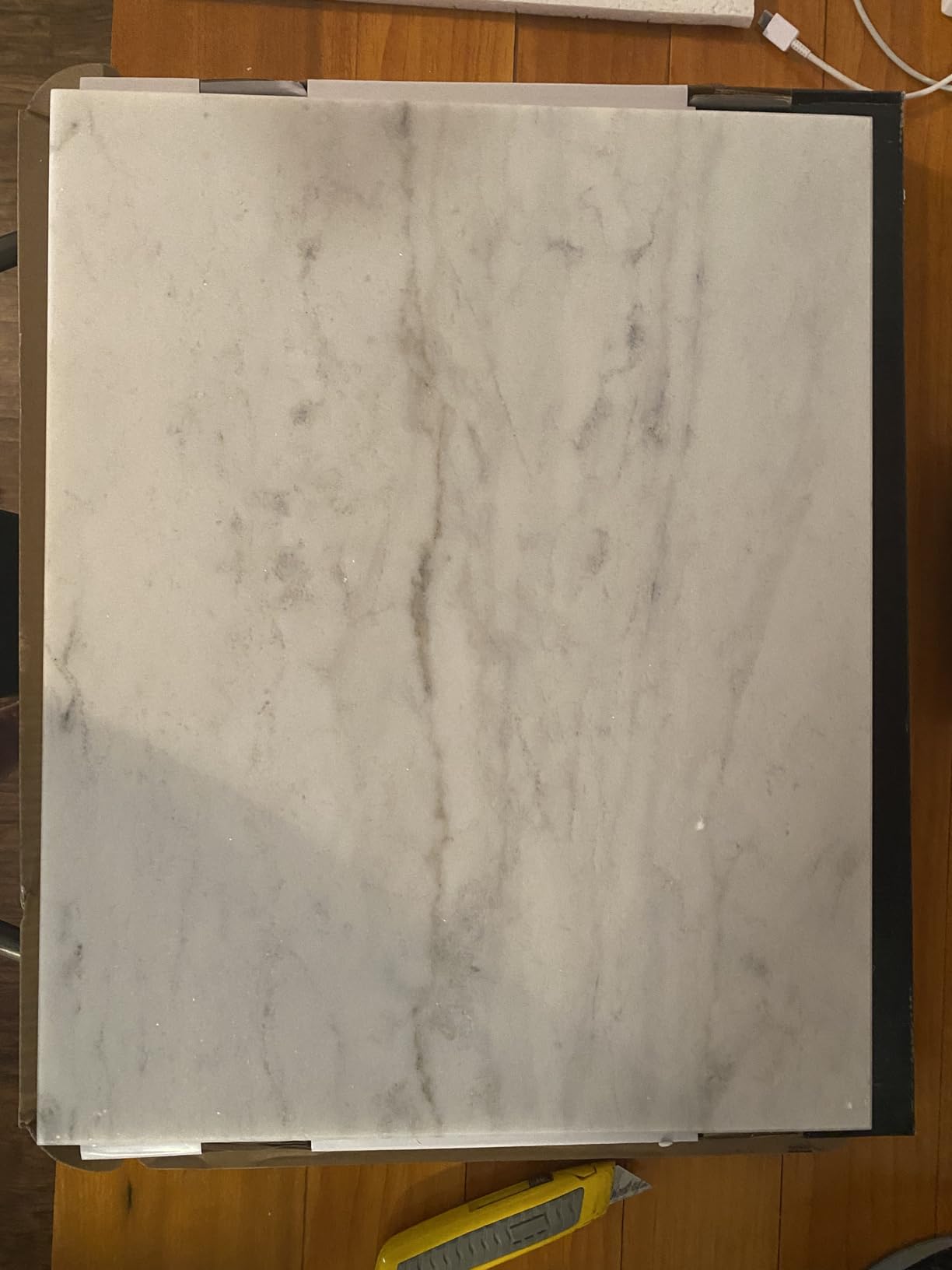 Fox Run Marble Pastry Board, 16 x 20 Inch Natural White Marble Dough Board | Large Marble Board | Baking Essential | Perfect for Dough & Pastries | Marble Charcuterie Board | Naturally Cool & Nonstick customer photo 2