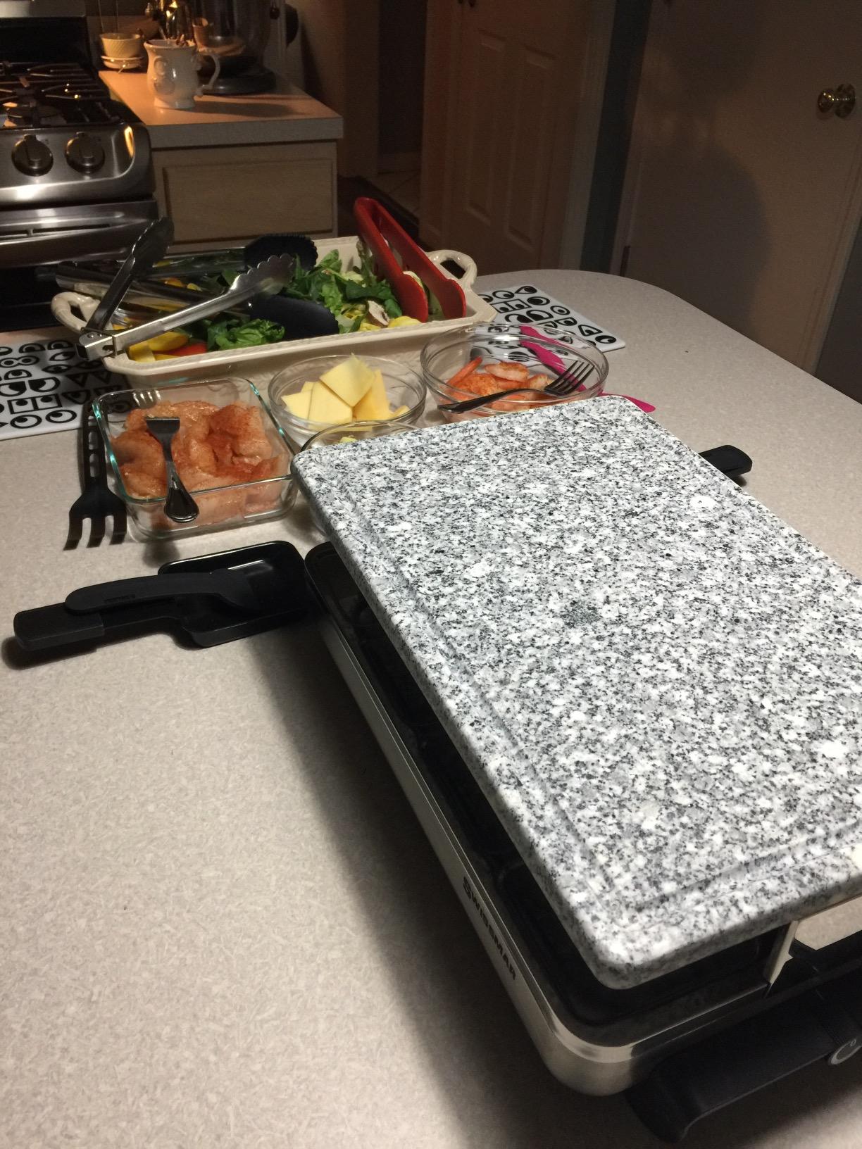 Swissmar Stelvio Raclette Party Grill with Granite Stone Non-Stick Grill Plate/Crepe Top, Outdoor & Indoor Electric BBQ Grill, Samgyupsal Griller - Brushed Stainless Steel - 8-Person - Silver customer photo 1