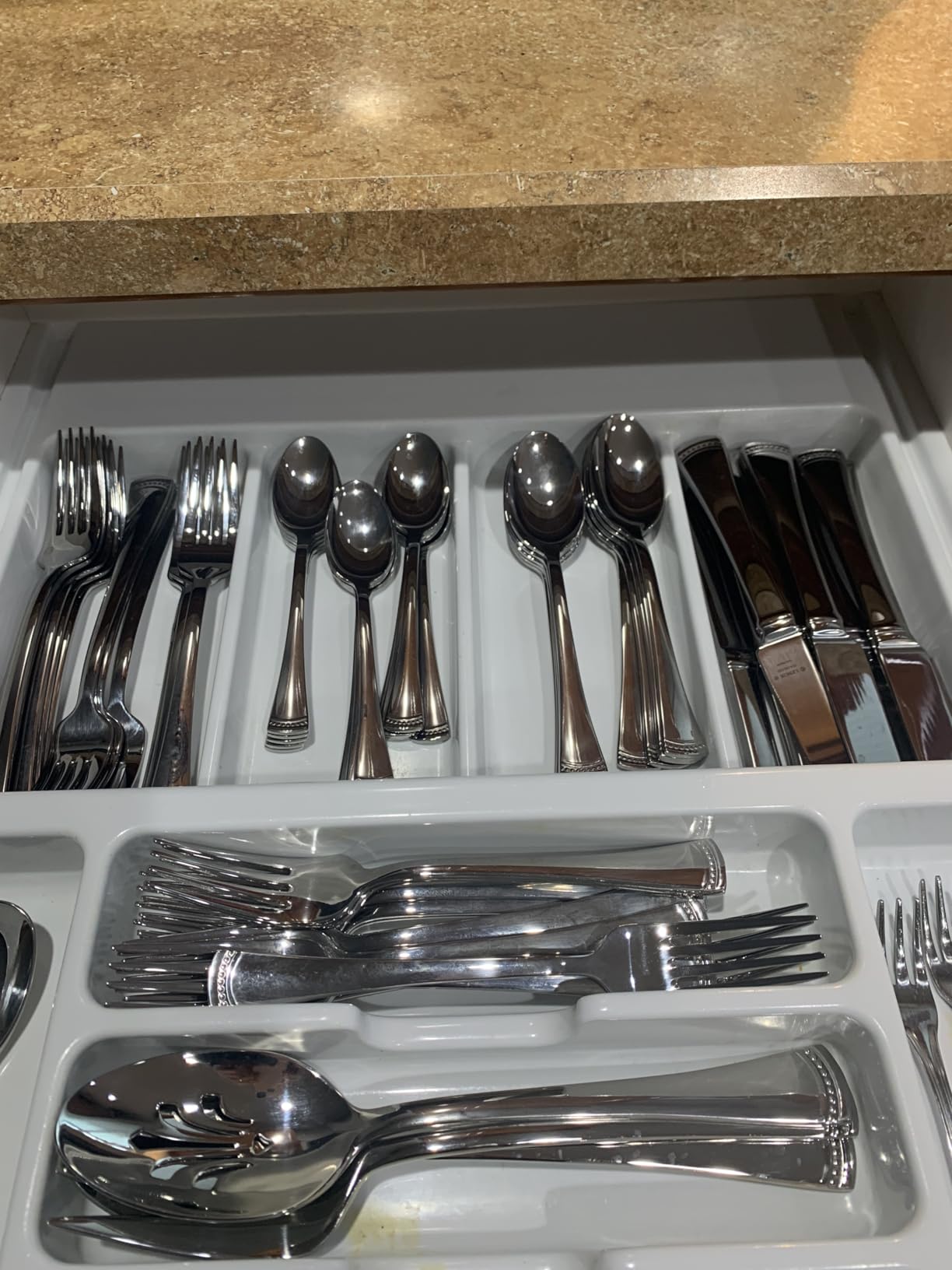 Lenox Silverware Set For 12, Portola 65-Piece Flatware Set with Serving Utensils, Service For 12, 18/10 Stainless Steel Flatware, Dishwasher Safe customer photo 2