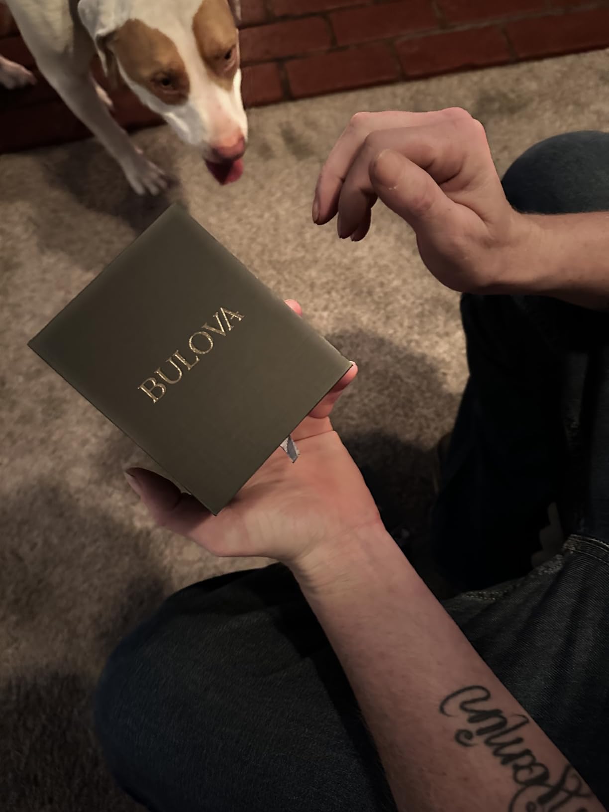 Bulova Men's 3-Hand Calendar Date Quartz Watch, Patterned Dial, 38mm, Style: 96B149 customer photo 2