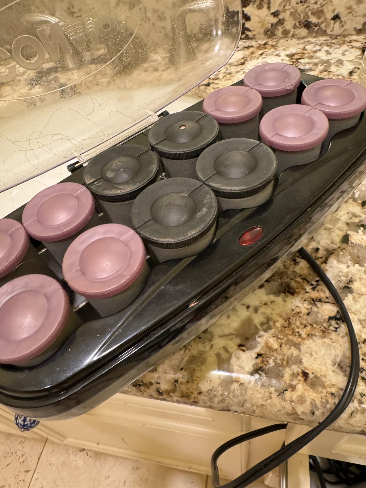 Conair Ceramic Hot Rollers, 1 3/4 Inch & 1 1/2 Inch Rollers, Lavender, 12 | Ceramic Flocked Hair Setter for Salon Volume and Soft Curls, 1 ¾ in. & 1 ½ in. Sizes, Lavender, 12-Count, CHV14AMZL customer photo 2