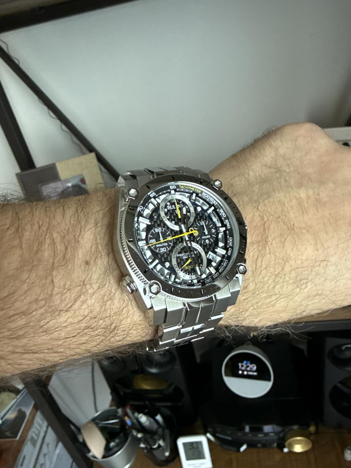 Bulova Men's Icon High Precision Quartz Chronograph Watch, Curved Mineral Crystal customer photo 1