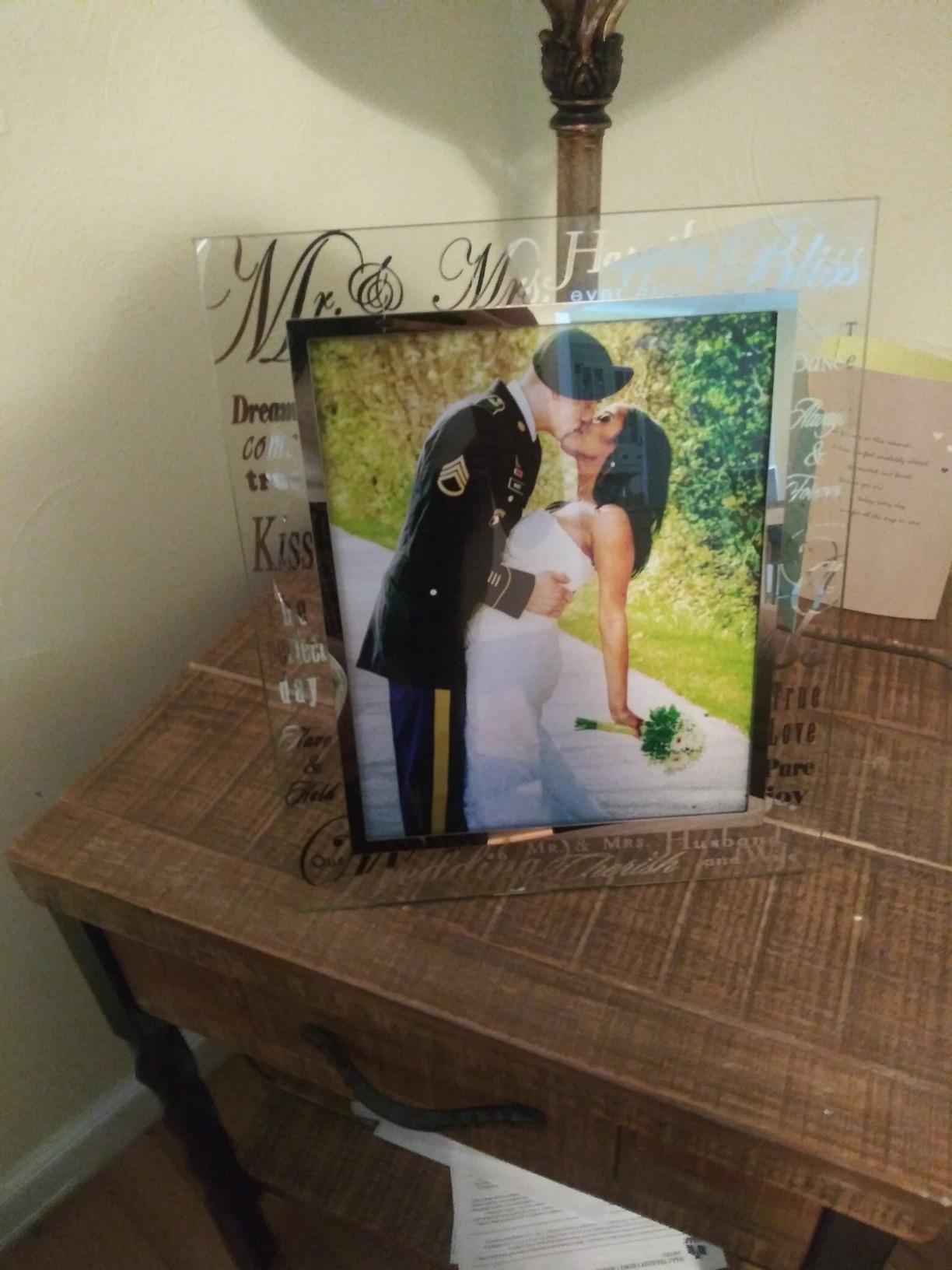 Malden International Designs Mirrored Glass With Silver Metal Inner Border Mr. and Mrs. Picture Frame, 8x10, Silver customer photo 1
