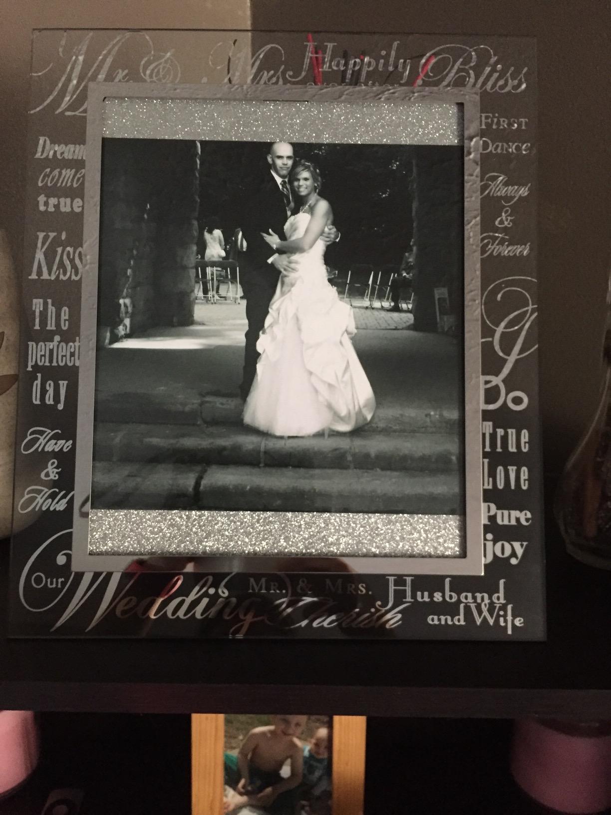 Malden International Designs Mirrored Glass With Silver Metal Inner Border Mr. and Mrs. Picture Frame, 8x10, Silver customer photo 2