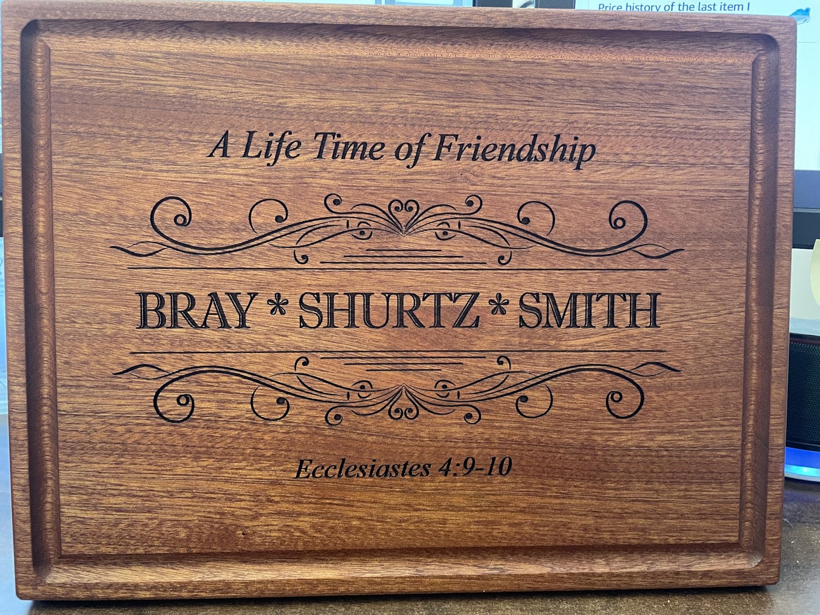 Straga Personalized Cutting Board-Custom Engraved Charcuterie Board-Best Wedding Gift Idea for Couples 2026, Newlyweds-Anniversary,Housewarming,Handcrafted in USA-Premium Walnut,Mahogany Hardwood 002 customer photo 2