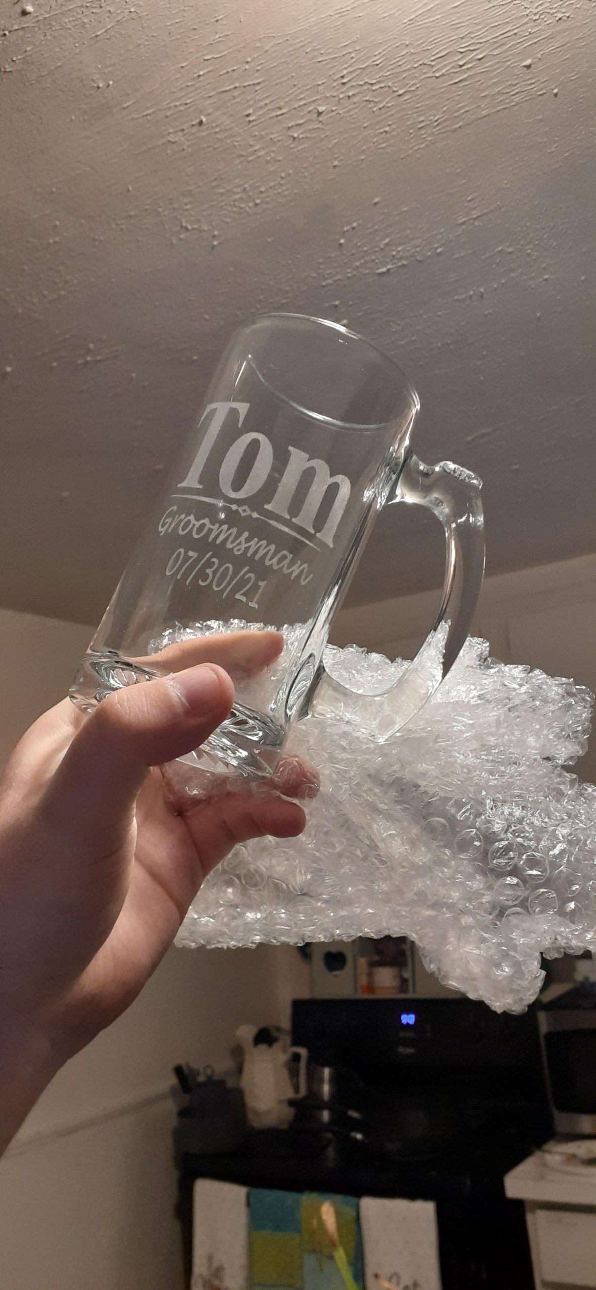 My Personal Memories, Custom Beer Mugs - Engraved Personalized Groomsmen Beer Glasses Gifts - 12 oz - Choose Your Style customer photo 1