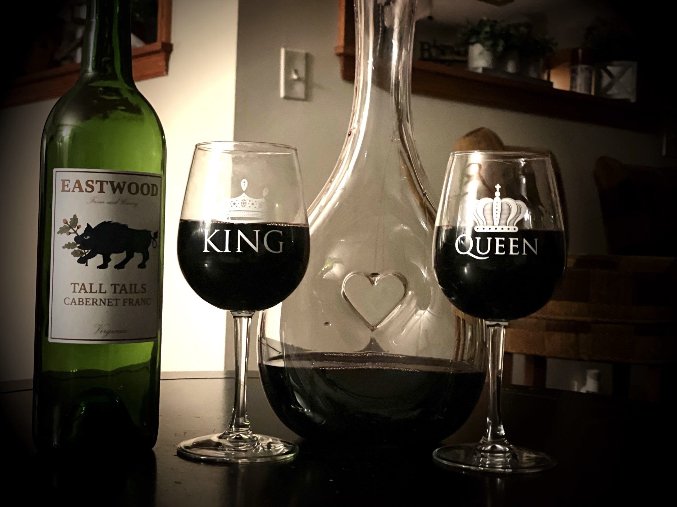 King and Queen Wine Glass Gift Set of 2 (12.75 oz) | Fun Novelty His and Hers or Husband Wife Drinkware | Couple, Newlywed| Wedding or Favorite Couples Gift | USA Made customer photo 1