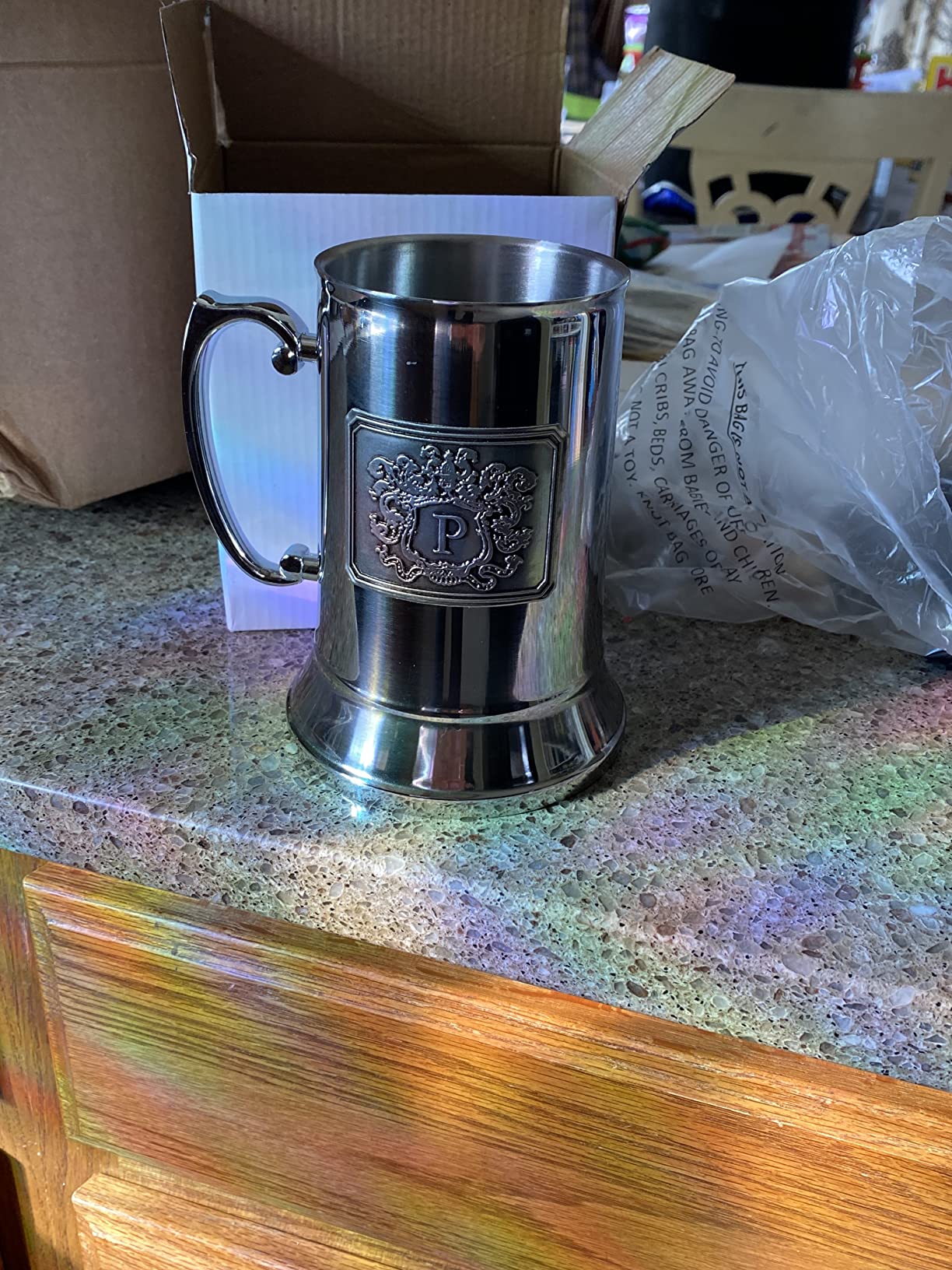 HomeWetBar Personalized Stainless Steel Beer Stein - 17 oz Engraved Beer Stein customer photo 2