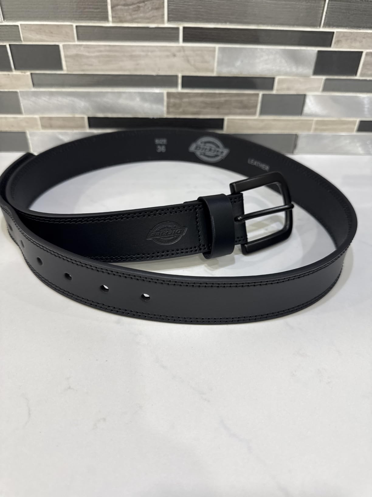 Dickies Men's Genuine Leather Belt - Durable Casual Style, Regular & Big and Tall Sizes customer photo 1