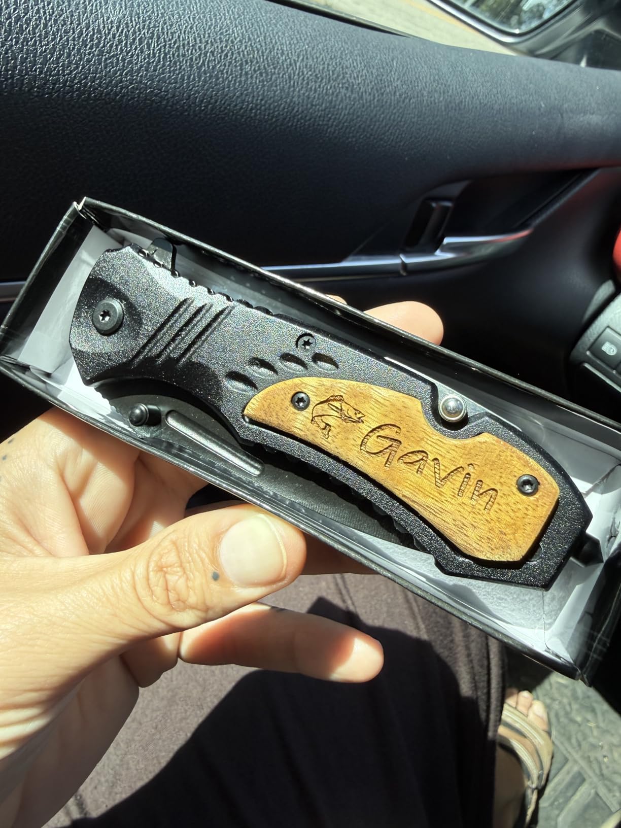 Palmetto Wood Shop Custom Engraved Pocket Knife for Men, Camping & Hunting | 3.25