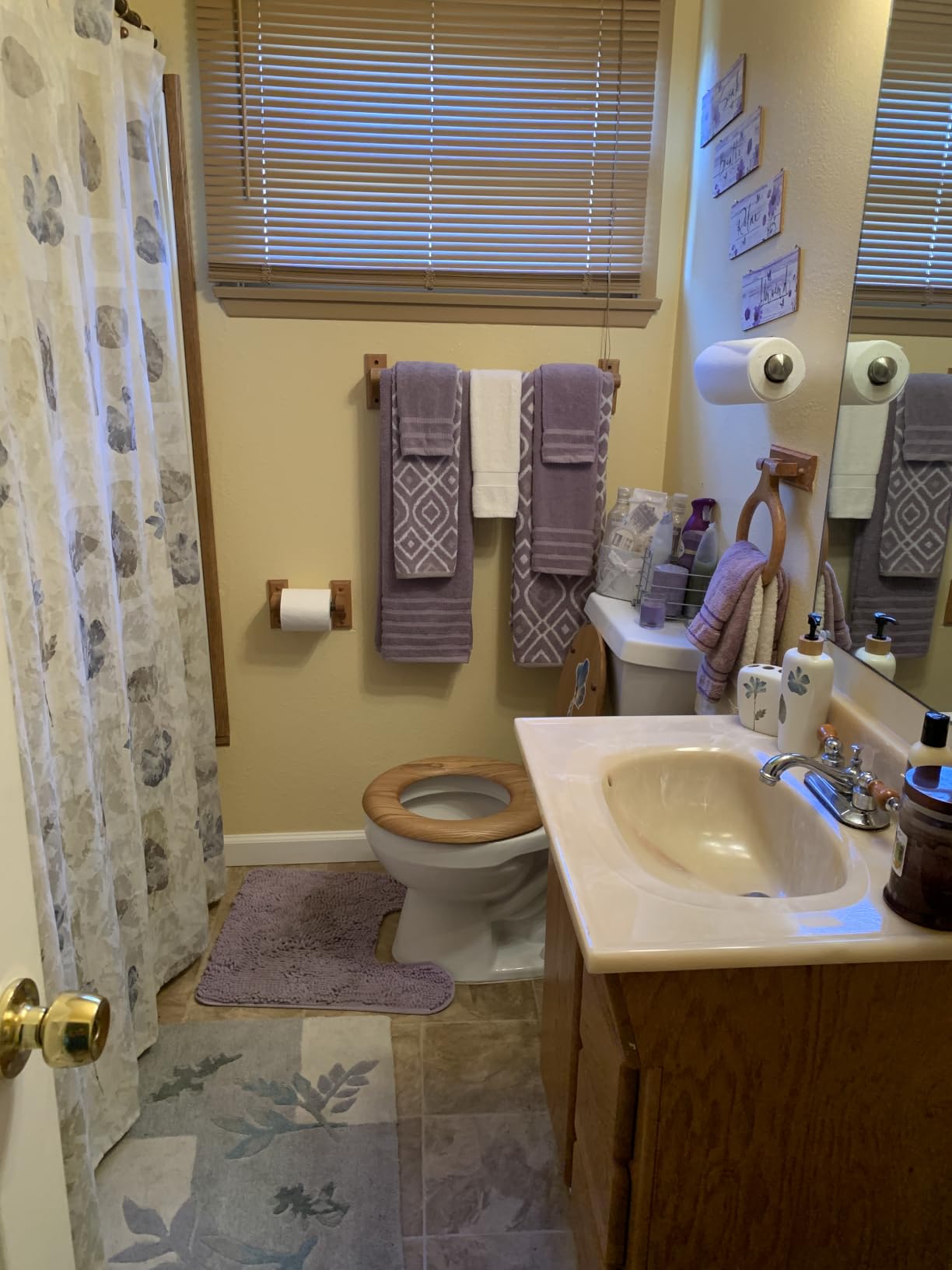 Modern Threads 6 Piece Bath Towel Set - Bathroom Set with 2 Bath Towels, 2 Hand Towels, and 2 Wash Cloths - 100% Cotton, Super Absorbent & Extra Soft - Reversible Natural Vine (Blue) customer photo 1