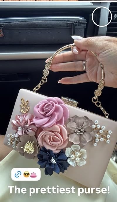 Clutch Purses for Women Floral Flower Wedding Evening Bag customer photo 1