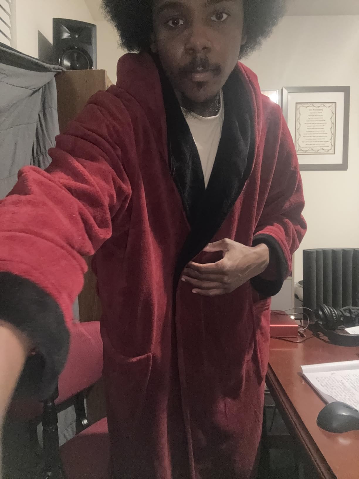 NY Threads Luxury Plush Fleece Mens Robe with Hood Long Spa Bathrobe Men customer photo 1