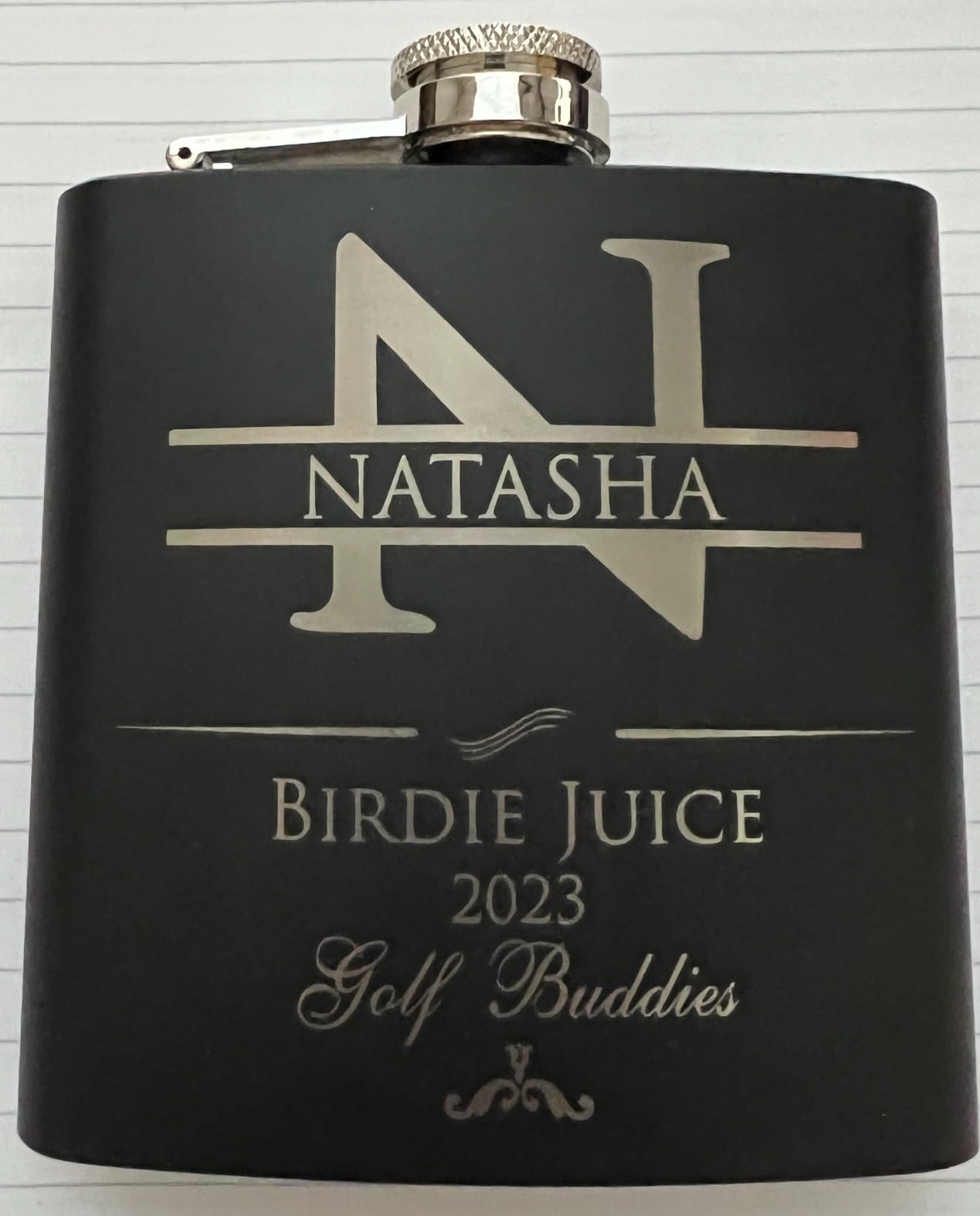 Groomsmen Gifts Set of 6, Personalized Groomsmen Flask Set w Optional Gift Box - Wedding Favor, Engraved 6oz Stainless Steel Flask, Custom Flask Gift Set, Black #2 customer photo 1