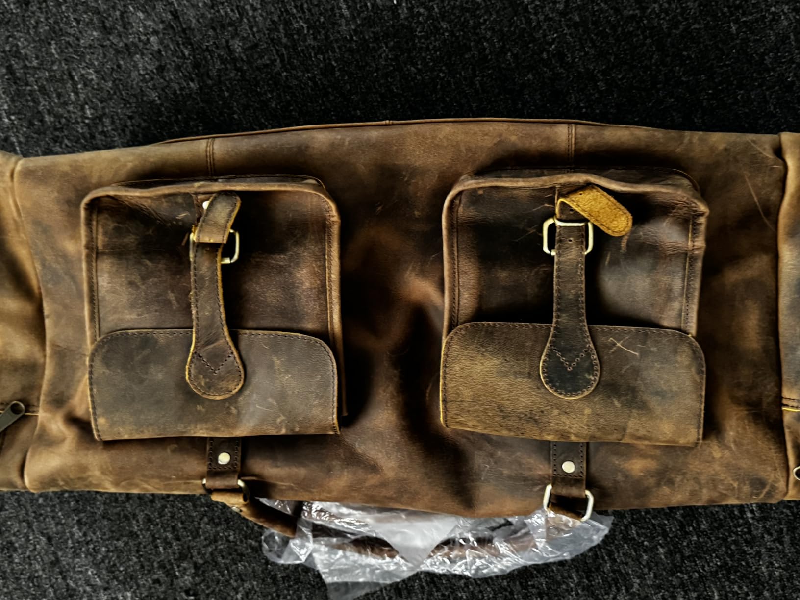 28 Inch Duffel Bag Travel Sports Overnight Weekend Leather Duffle Bag for Gym Sports Cabin Holdall (Distressed Brown) customer photo 1