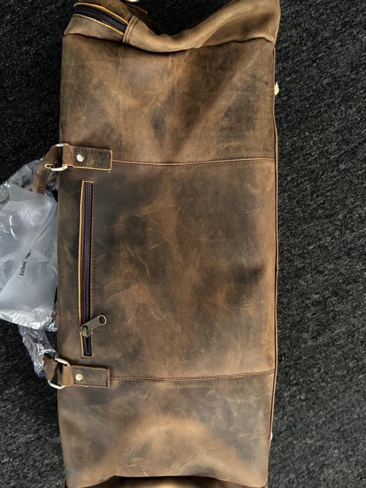 28 Inch Duffel Bag Travel Sports Overnight Weekend Leather Duffle Bag for Gym Sports Cabin Holdall (Distressed Brown) customer photo 2