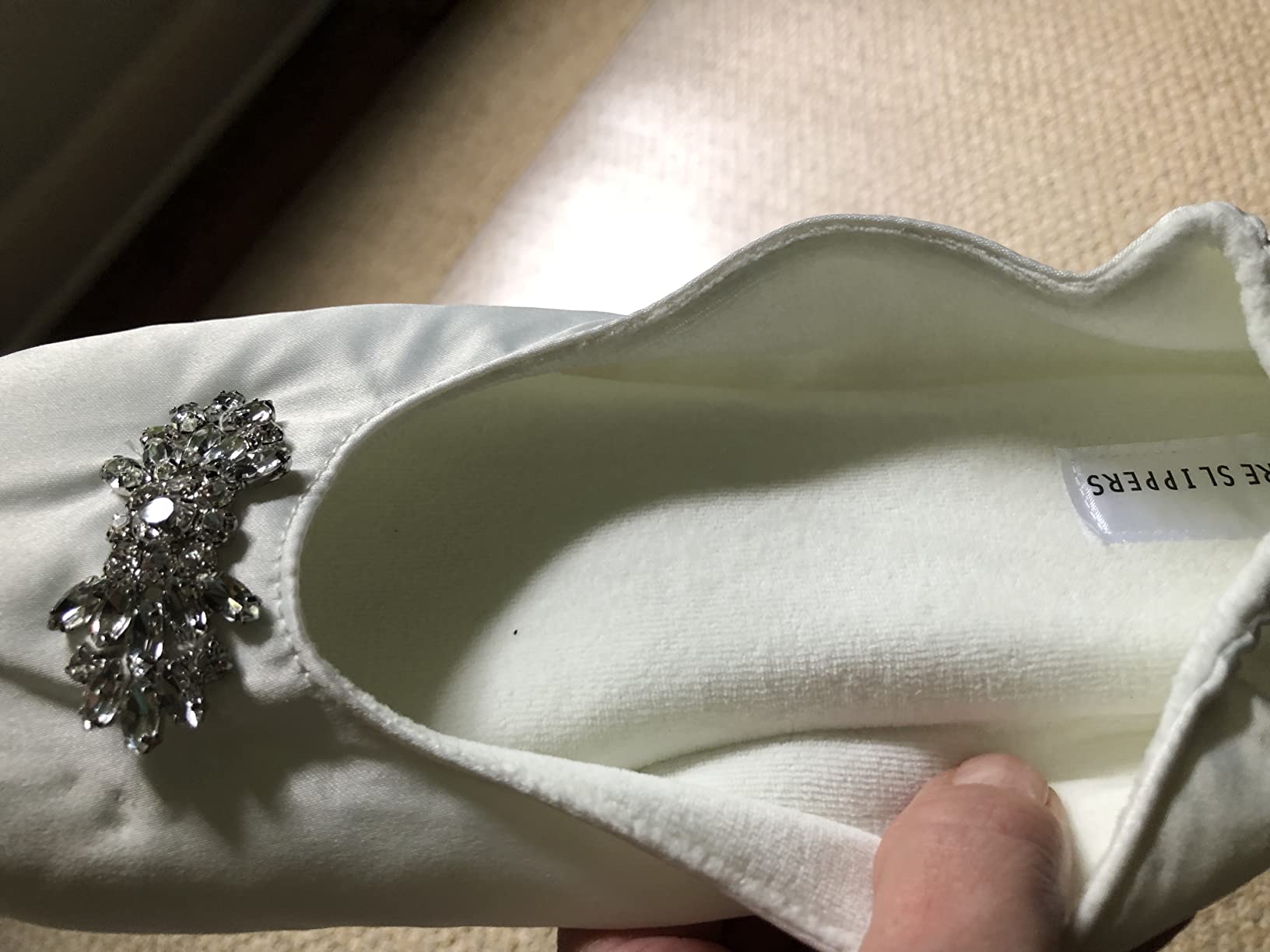 Women's Bridal Satin Slippers Comfortable Dancing Shoes for Bride customer photo 2