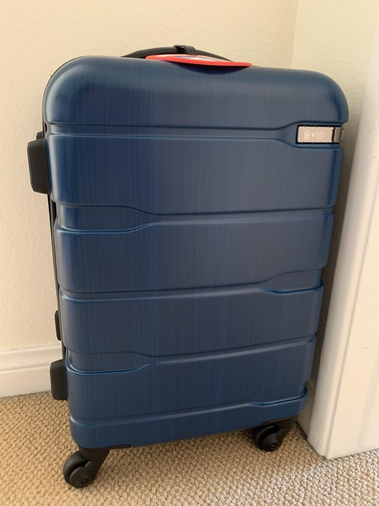 Coolife Carry On Luggage 22x14x9 Airline Approved Hardside PC+ABS Suitcase with TSA Lock, Lightweight Rolling Travel Luggage with Spinner Wheels(Caribbean Blue, 20in) customer photo 1