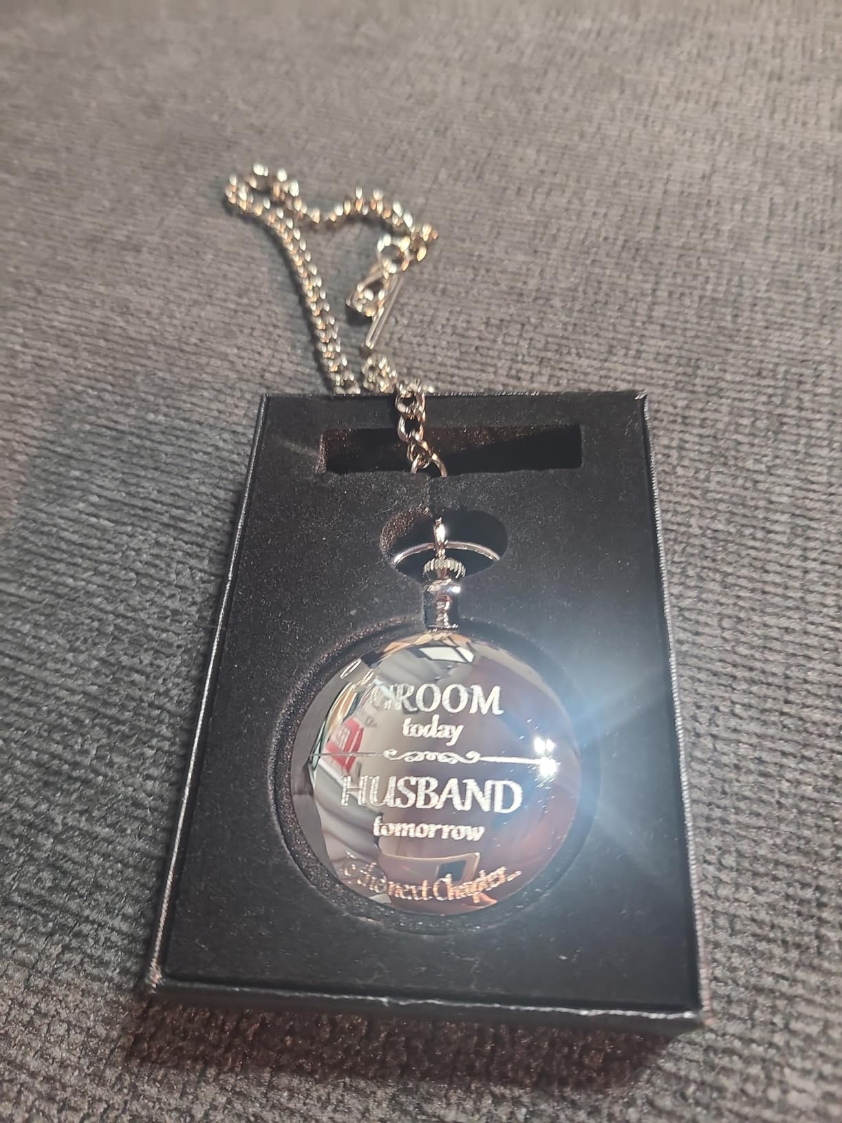 FJ FREDERICK JAMES Wedding Pocket Watches for Groomsman, Best Man, Groom, Father of The Bride & Groom I Silver Engraved I Complete Their Wedding Attire customer photo 1