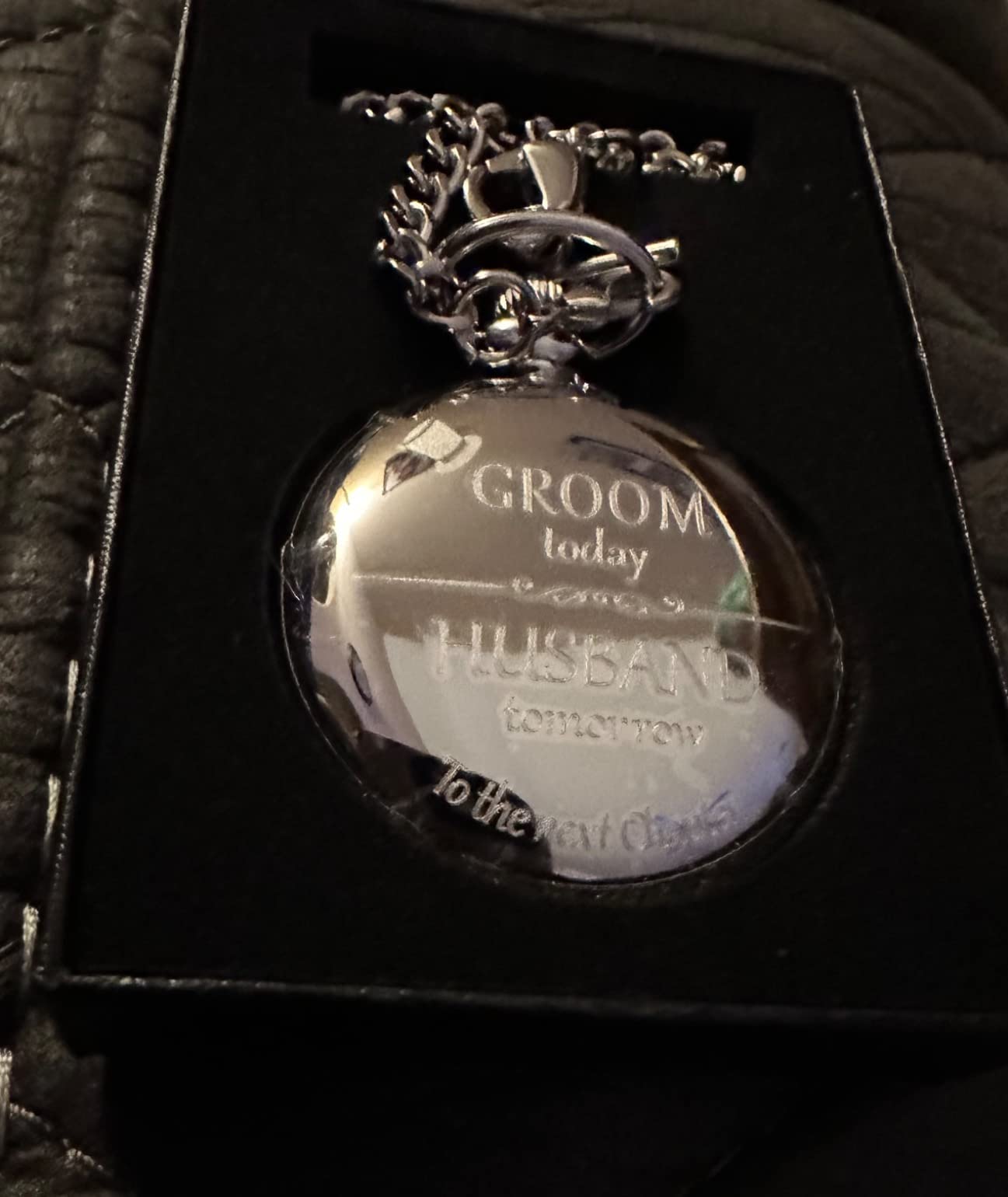FJ FREDERICK JAMES Wedding Pocket Watches for Groomsman, Best Man, Groom, Father of The Bride & Groom I Silver Engraved I Complete Their Wedding Attire customer photo 2