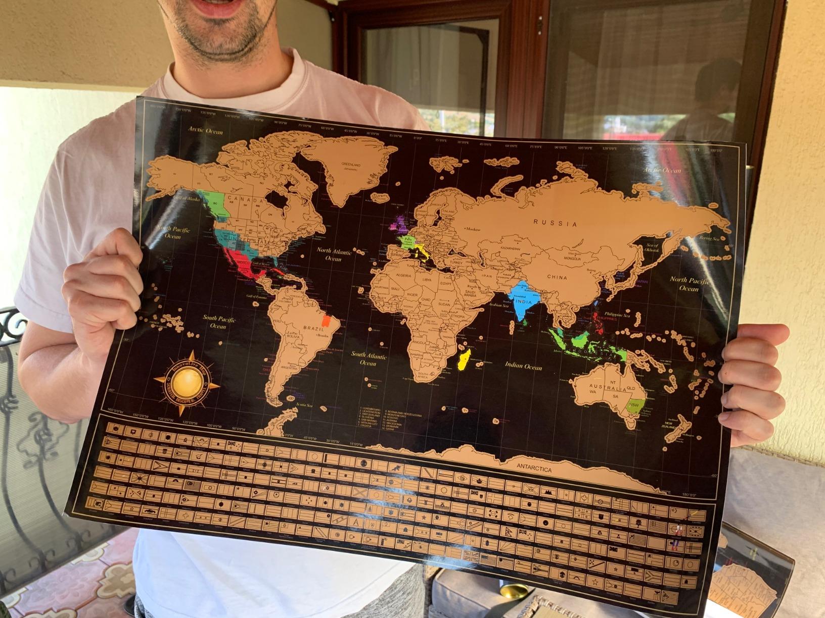 InnovativeMap Scratch Off World Map Poster customer photo 2