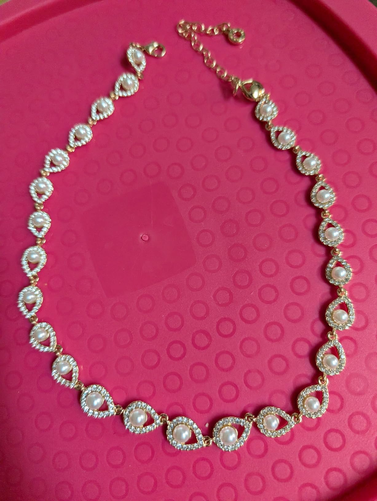 Anne Klein Women's Pearl Collar Necklace, Statement Fashion Jewelry with Pearl Accents and Adjustable Extender for Everyday and Dress Wear customer photo 1