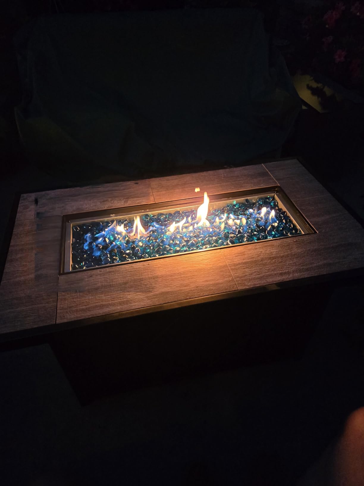 BALI OUTDOORS 42 inch Propane Fire Pit Patio | Outdoor Fire Pit Table Large Black Firepits for Outside Rectangular customer photo 1