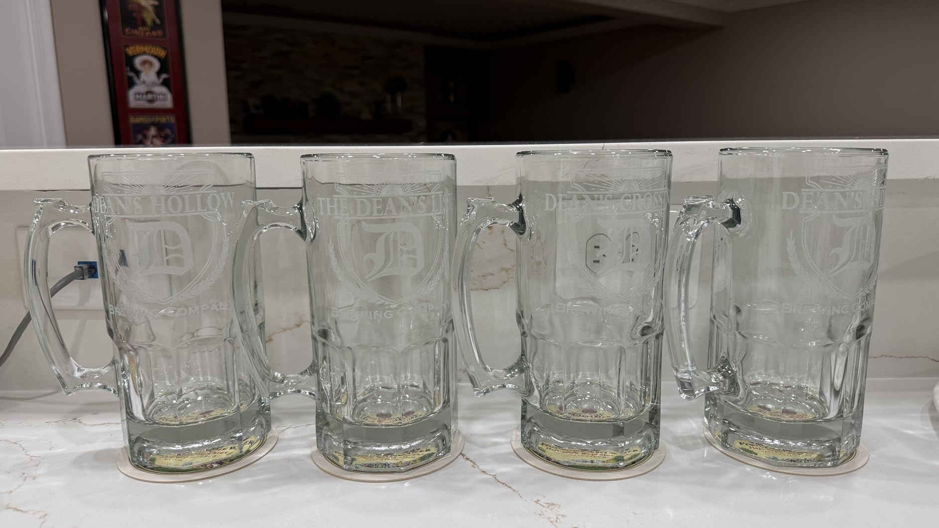 Large 34 oz Custom Engraved Beer Mug Personalized Gifts for Men Halpert | Customize the front and back for a unique Father's Day, best man, groomsmen, birthday, retirement, or christmas gift customer photo 1