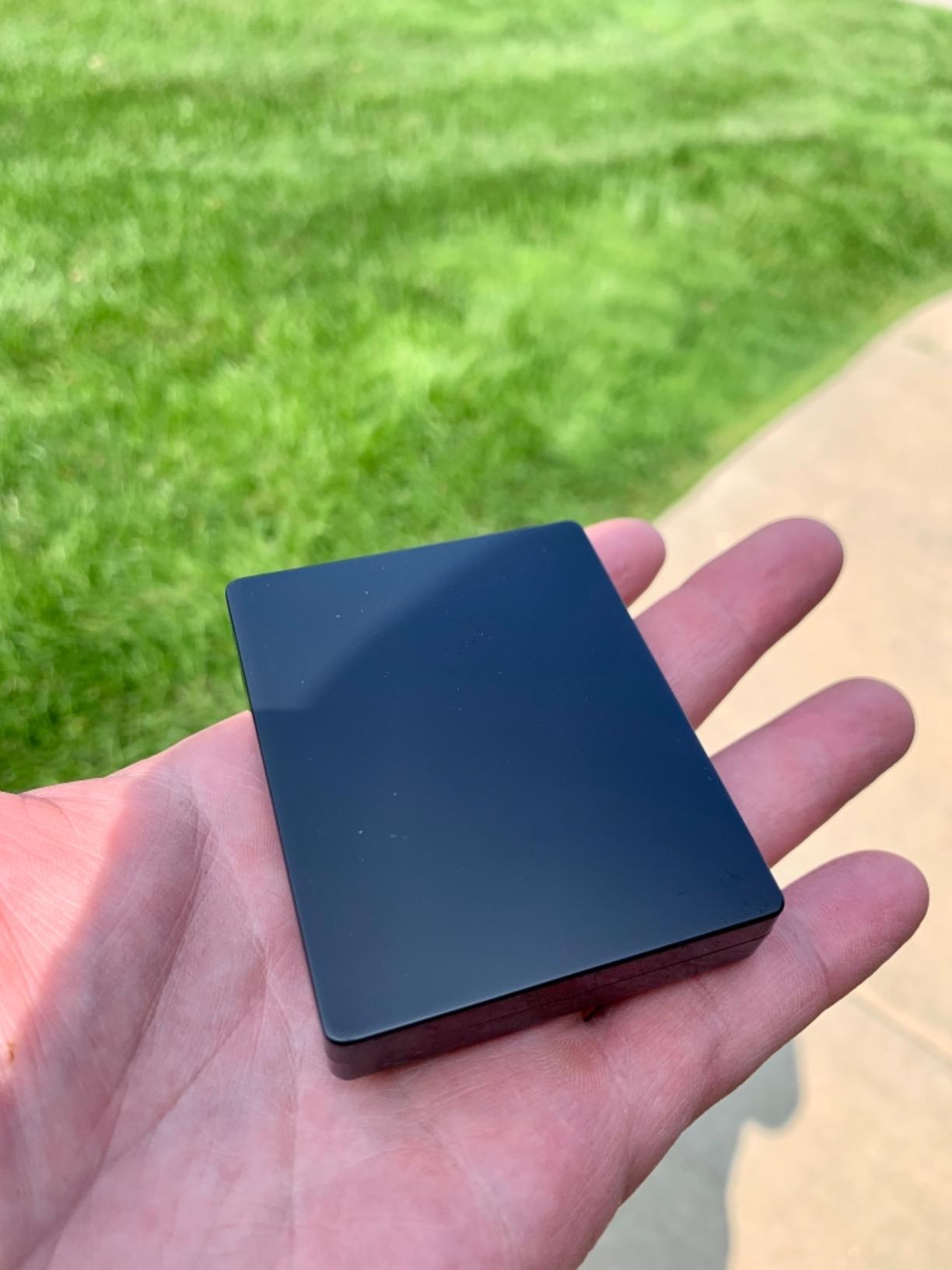 MONOLIX Slim Engagement Ring Box, Thin Unique Sliding Lid, Elegant Discreet Secret Surprise Marriage Wedding Proposal Case (Black, mini) customer photo 2