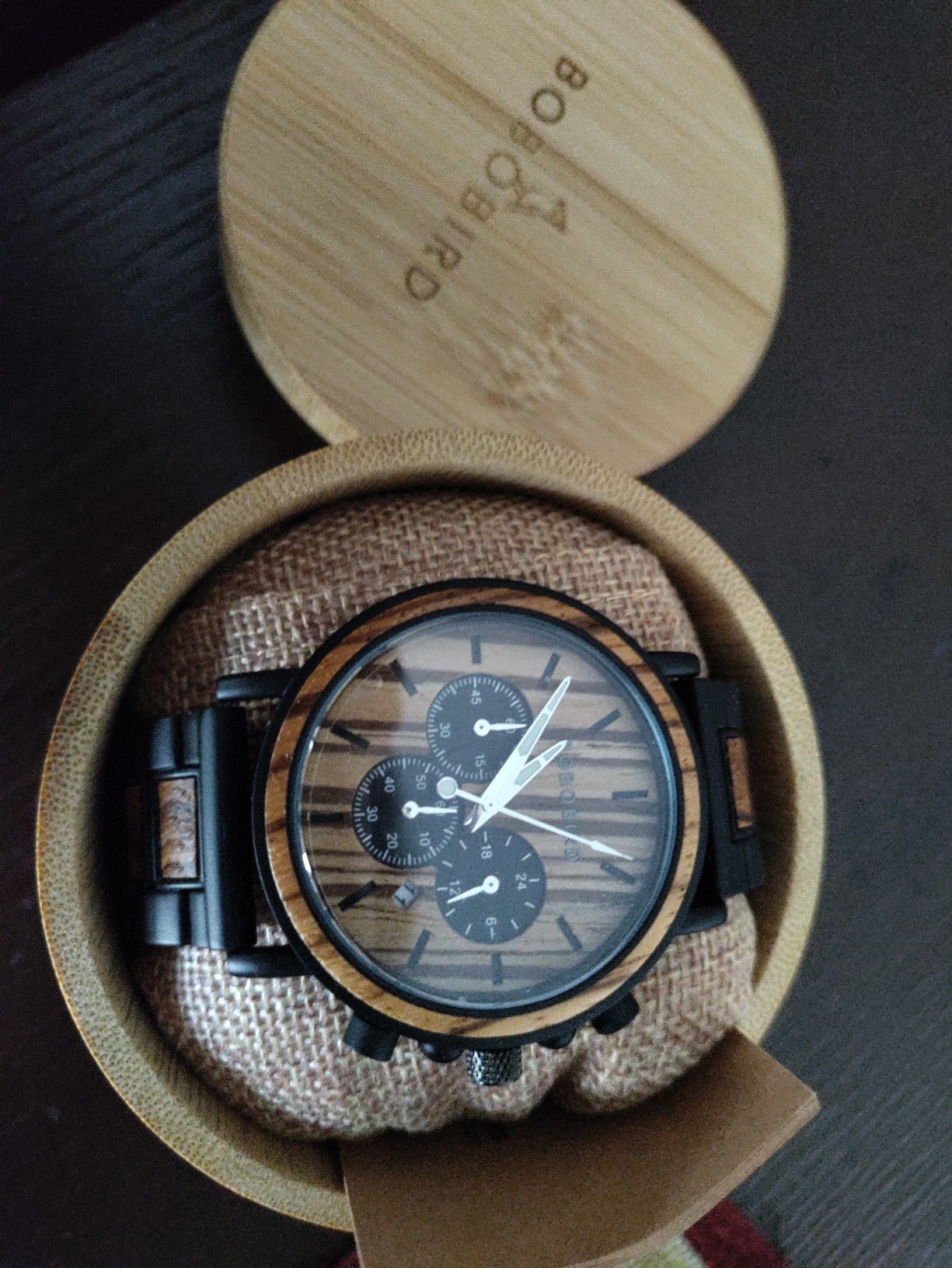BOBO BIRD Mens Personalized Engraved Wooden Watches, Stylish Wood & Stainless Steel Combined Quartz Casual Wristwatches for Men Family Friends Customized Watch customer photo 1