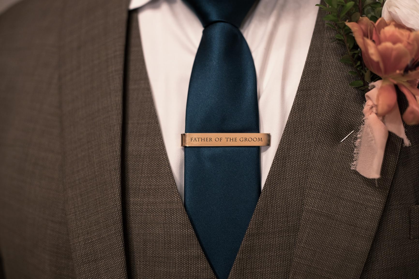 Father of the Bride and Groom Gifts - Wedding Tie Clips for Groomsmen From the Bride - Stainless Steel Tie Bars customer photo 2