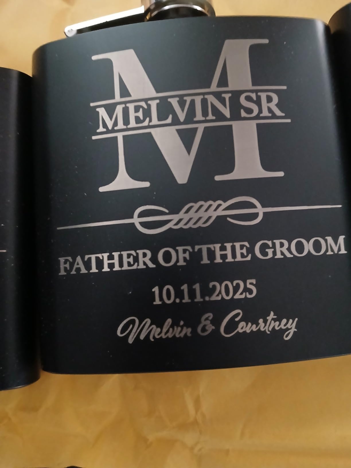 Set of 6, Groomsmen Gifts for Wedding | Personalized Groomsmen Flasks w/Optional Gift Box, Bachelor Party Team, 6 oz. Custom Engraved Hip Flasks for Best Man and Groomsman Proposal #3, Stainless Steel customer photo 1
