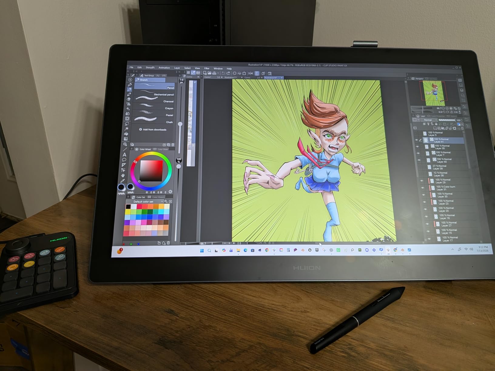 HUION Kamvas Pro 16 Drawing Tablet with Screen,120% sRGB, Touch Bar,15.6