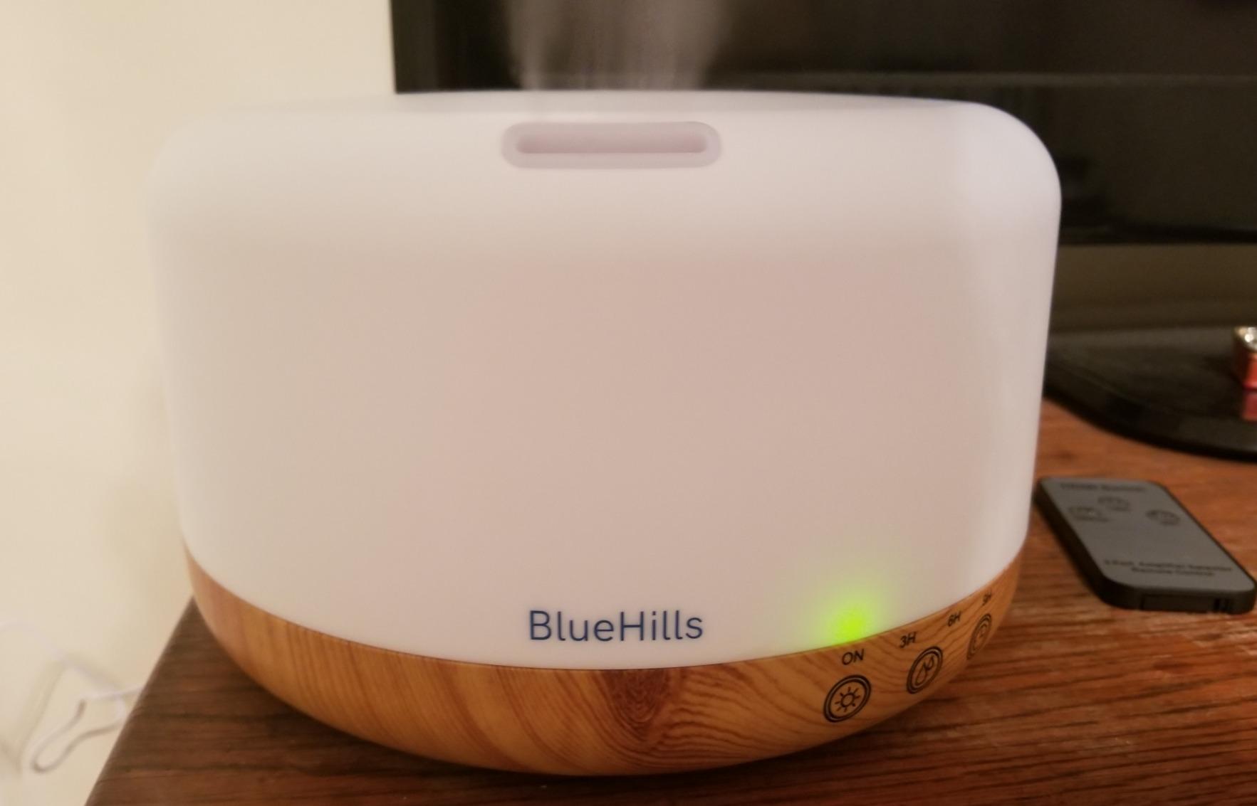 BlueHills Premium 1000 ML Large Essential Oil Diffuser Humidifier for Room Home Aromatherapy Big Capacity Oil Diffuser with Decor LED Lights Long Running Round Diffuser Dark Wood Grain - D002 customer photo 2