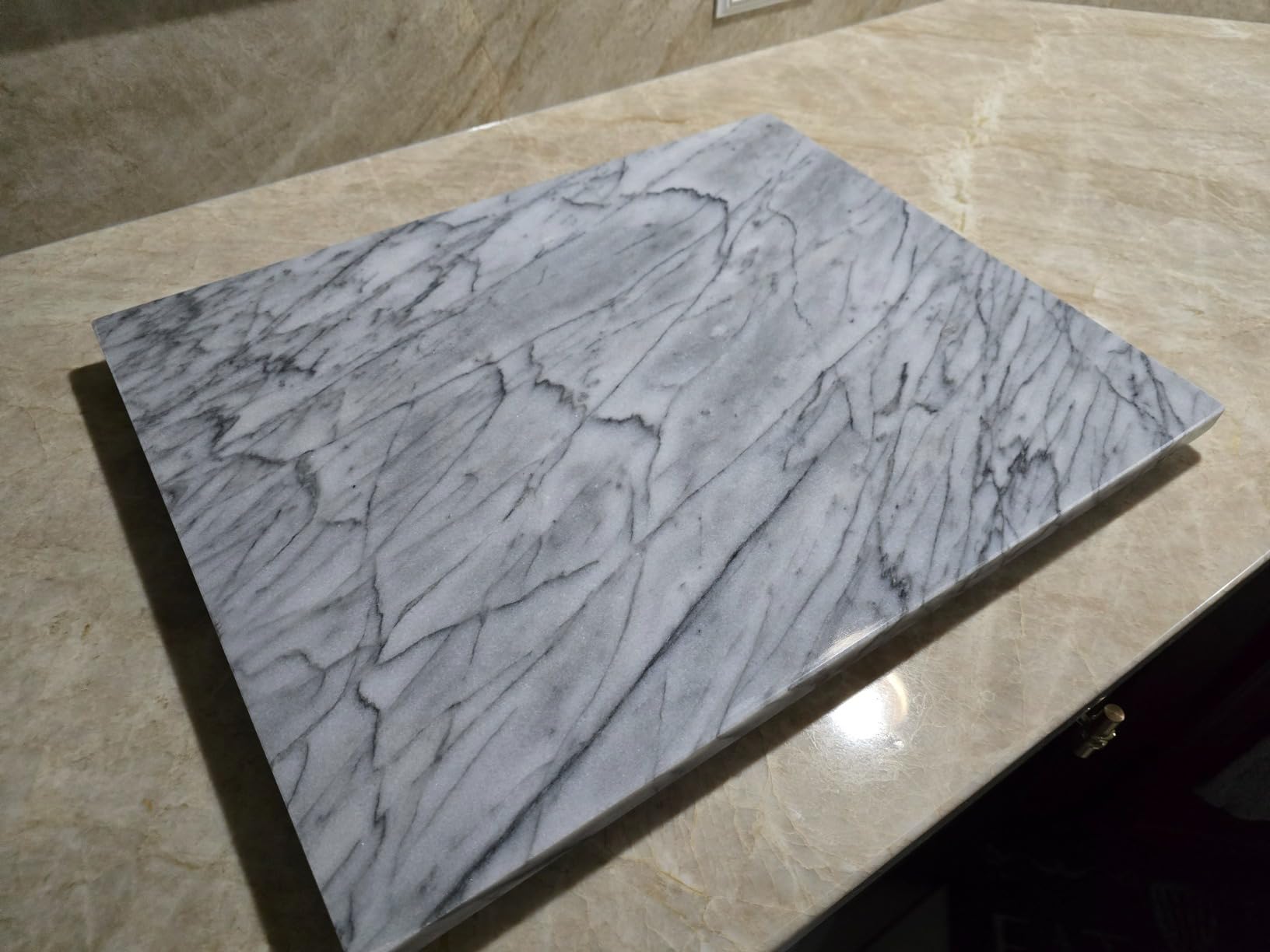 Thirteen Chefs Marble Cutting Board - 16 x 12 Inch Marble Slab Pastry Board for Charcuterie, Cheese, Dough, Dessert - Decorative Stone Cutting Board for Kitchen and Home customer photo 2