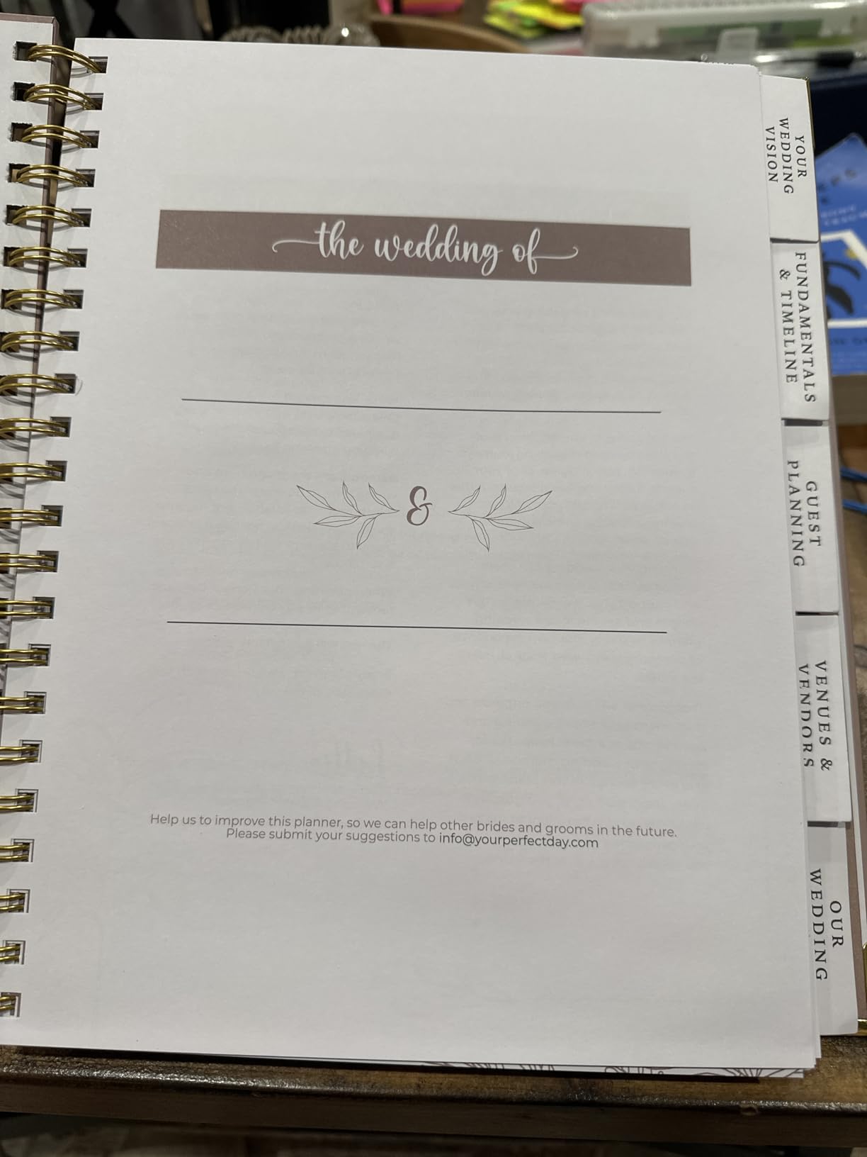 Your Perfect Day Wedding Planner Book and Organizer - Bridal Planning Binder with Countdown Calendar - Bride Gifts (FLORAL) customer photo 2