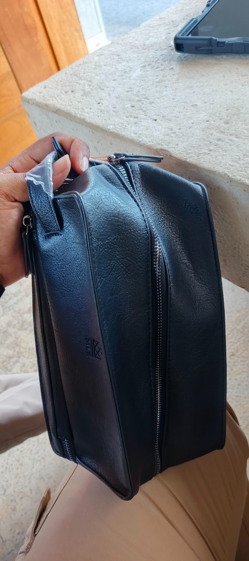 MAKE LIFE EXCLUSIVE Mens Leather Toiletry Bag, Travel Dopp Kit, Shaving Bag | Razor Organizer, Grooming Case, Waterproof, Multiple Pockets, Cologne Storage, Gift for Him customer photo 1