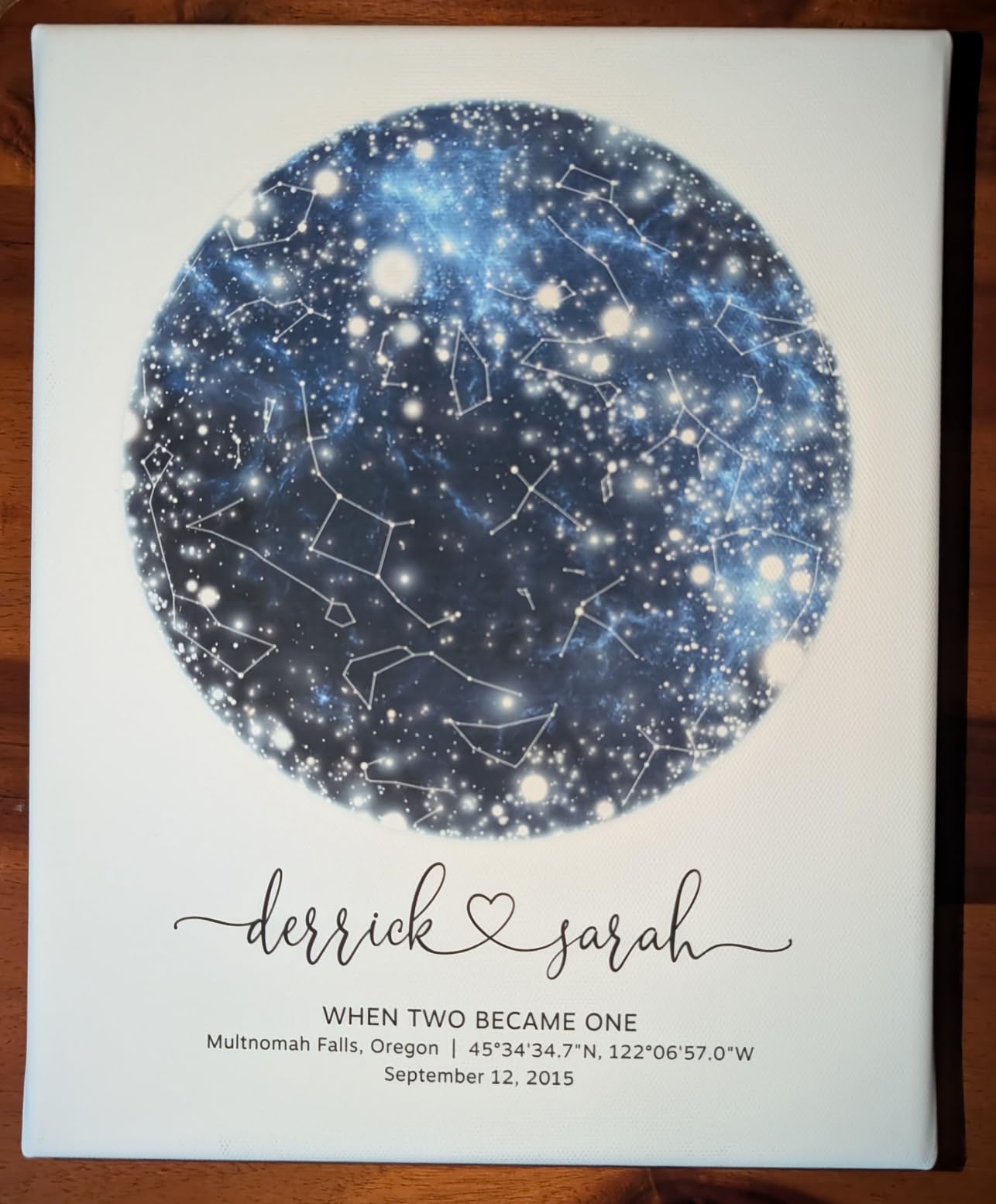 Custom Star Map Print or Canvas (9 Designs, Multiple Sizes), Personalized Constellation Map, Night Sky by date Wall Art, Unique Gift - Special Occasion, Wedding, Anniversary, Valentines Day) customer photo 1