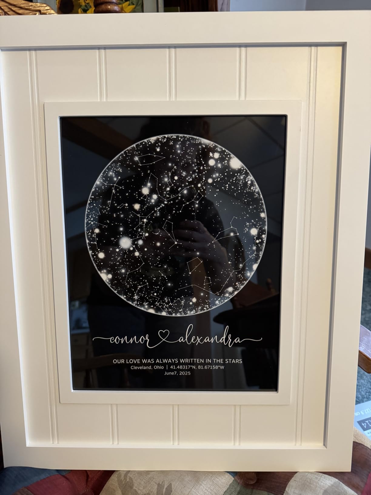 Custom Star Map Print or Canvas (9 Designs, Multiple Sizes), Personalized Constellation Map, Night Sky by date Wall Art, Unique Gift - Special Occasion, Wedding, Anniversary, Valentines Day) customer photo 2