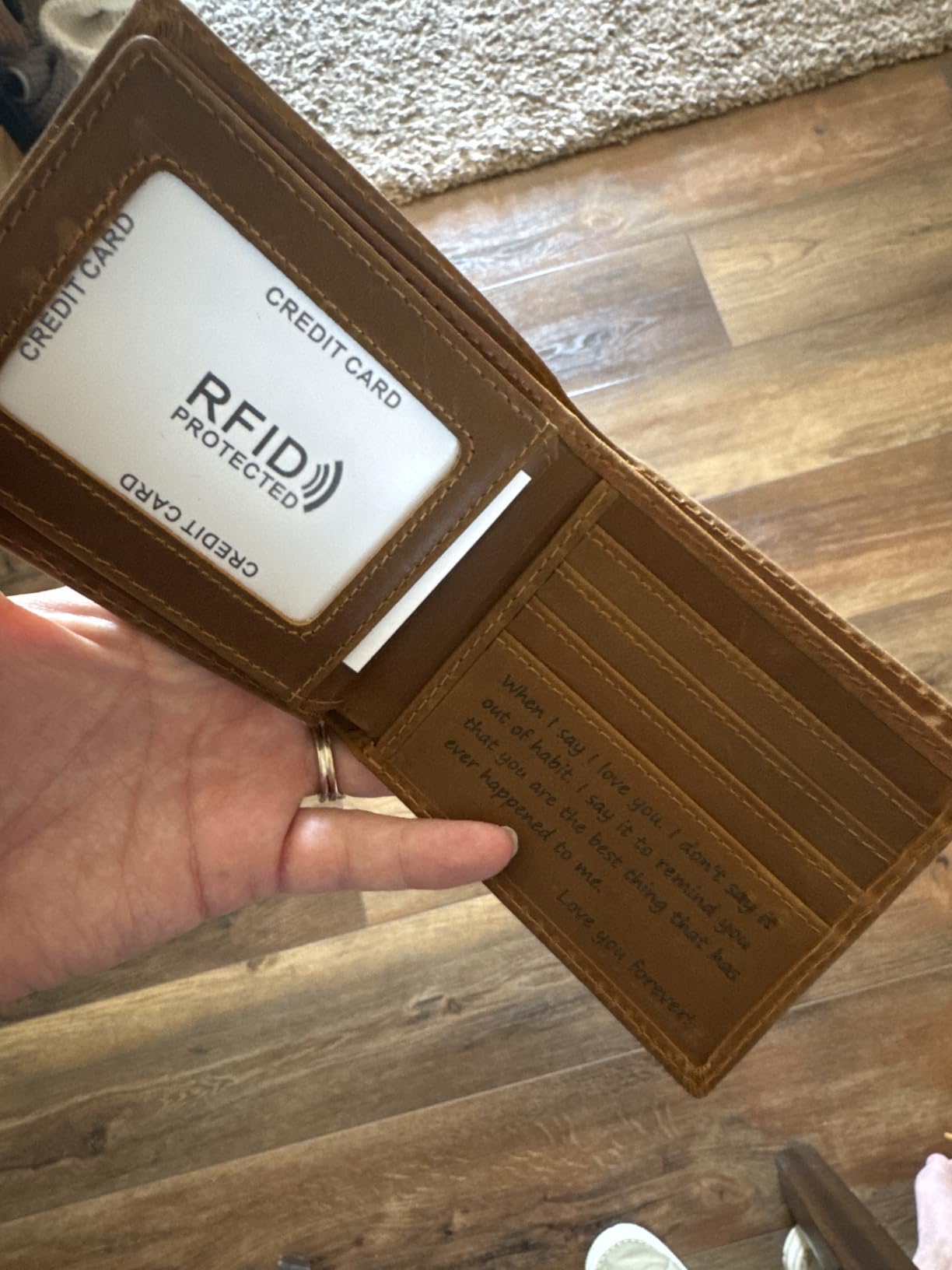 Engraved Personalized Wallet For Men - Gift For Boyfriend, Husband customer photo 1