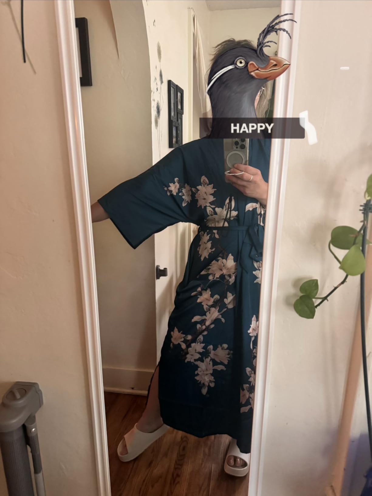 Floral Satin Kimono Robes for Women Lounge Wear with Pockets Box customer photo 2