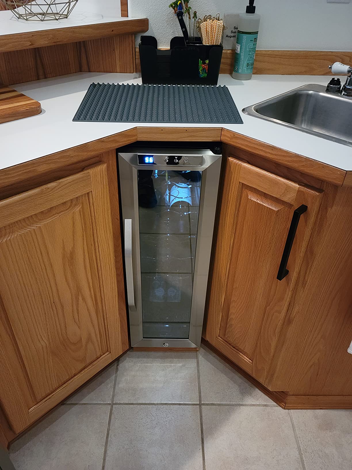 Ivation 12 Bottle Compressor Wine Cooler, Stainless Steel Fridge w/Lock | Small, quiet freestanding wine refrigerator and cellar with UV glass door, LED light, and 41-64F digital temp control customer photo 1