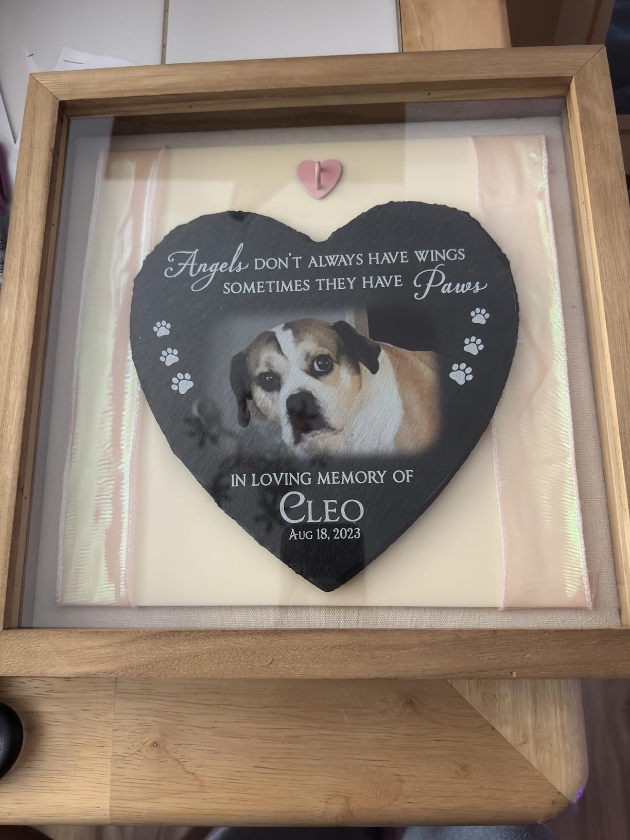 TJ.MOREE Shadow Box 8x10 Memory Display Case Wooden Picture Frame Black | Fits 7x9 Inserts with Linen Back, Rustic Keepsake Box with Glass for Pet Memorabilia Gifts, Wedding Bouquet, Military Medals customer photo 2