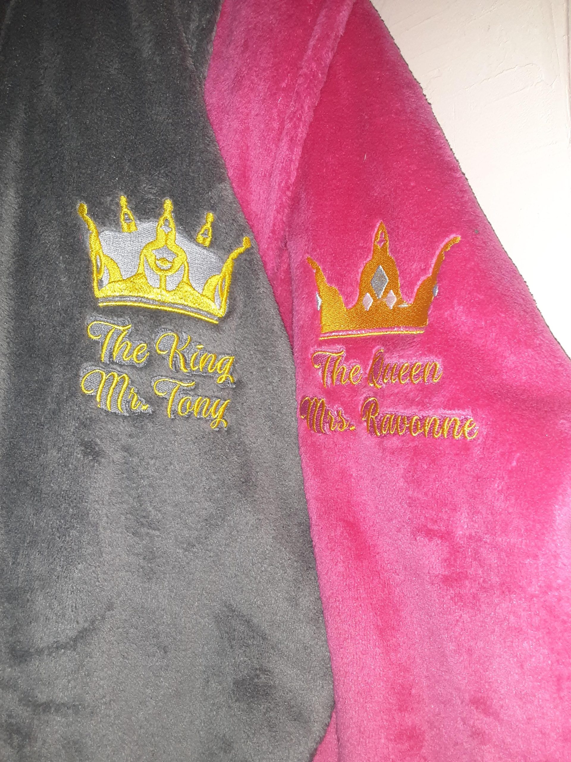 Personalized Plush Robe for His and Hers Custom Embroidered Bride Groom Wedding Bathrobe customer photo 1