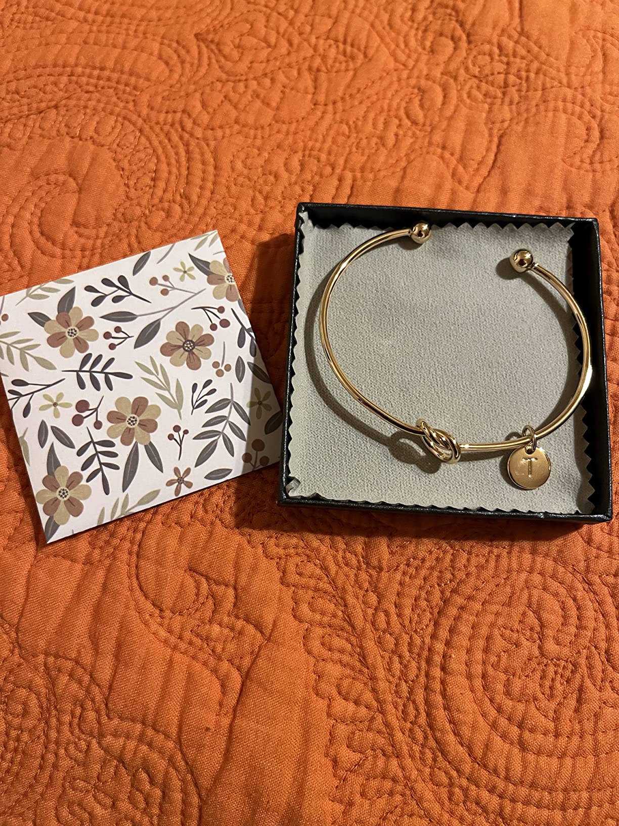 M MOOHAM Gold Initial Bracelets Gifts for Women Teen Girls - Dainty Tie the Knot Letter A-Z Initial Bracelet for Women 14K Gold Plated Cuff Bracelet Jewelry Personalized Bridesmaid Proposal Gifts customer photo 2