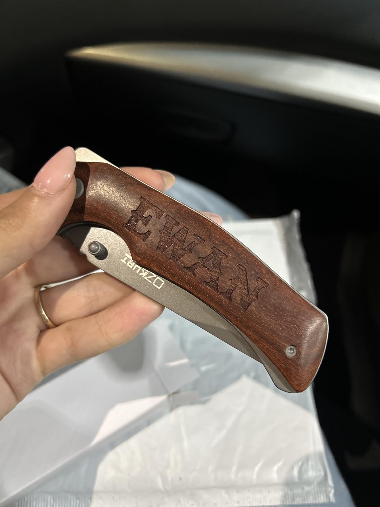 Amazing Items Set of 6 - Personalized Pocket Knife for Groomsmen - 20 Font Option - Custom Engraved Pocket Knives | Groomsman Gifts for Wedding, Groomsmen Proposal Gifts customer photo 1