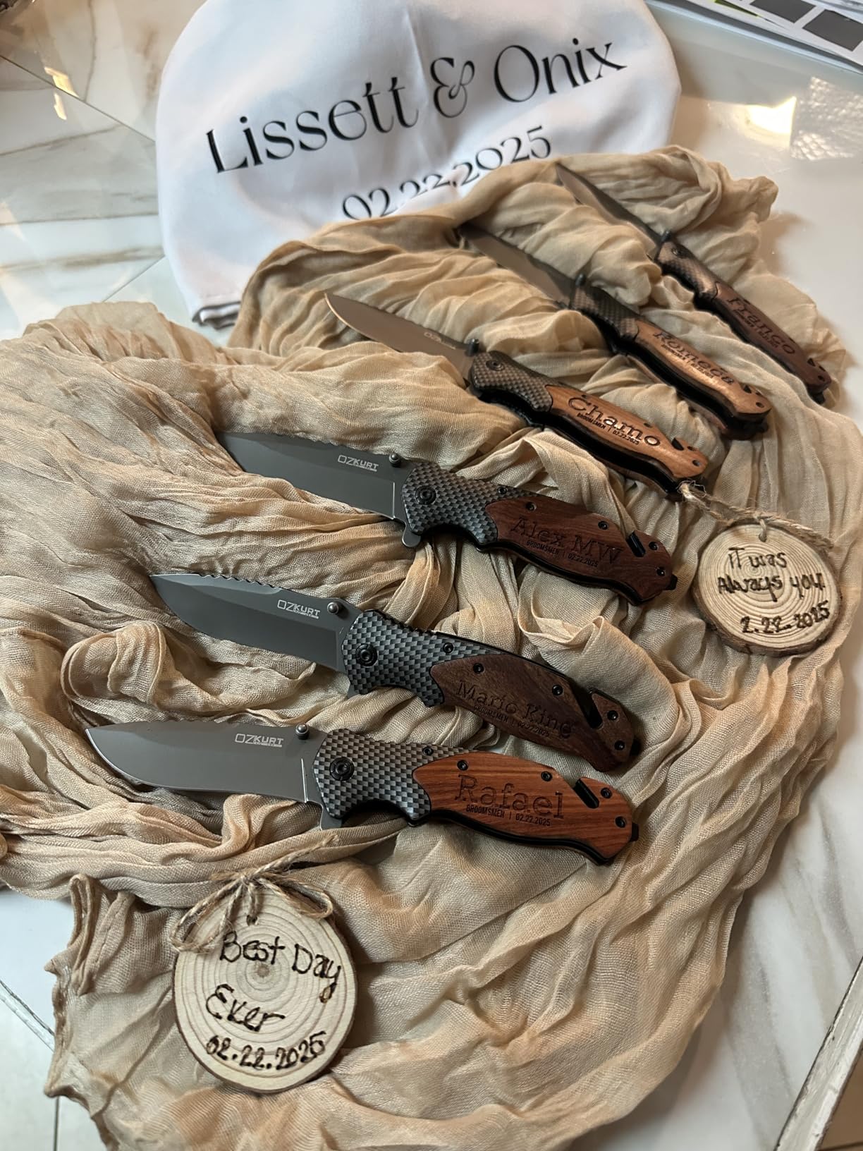 Engraved Pocket Knife for Groomsman - Personalized Gift with Name, Title and Date - Groomsmen Gifts for Wedding, Bachelor Party, Proposal customer photo 2