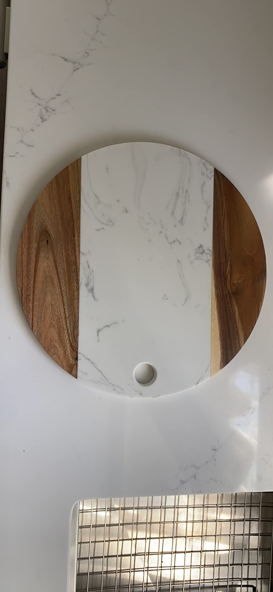 Marble Cheese Board with Acacia Accent 12