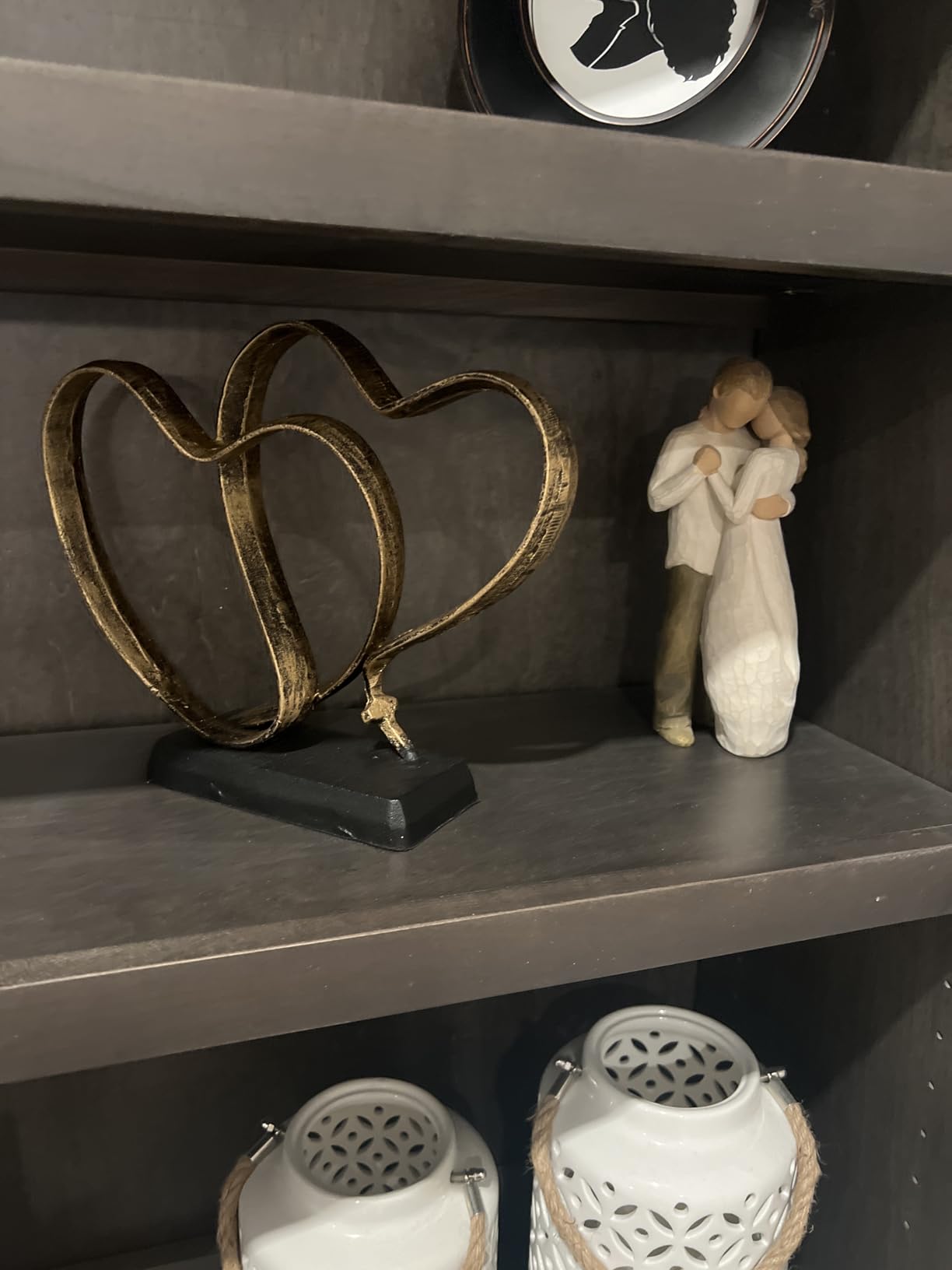 DCAPILLA Wedding Anniversary Couples Gift - Two Hearts and Cross Iron Sculpture, Heart Decoration Gift for Her and Him, 1st to 50th or 60th Anniversary, Includes Present Box and Poem Card customer photo 2