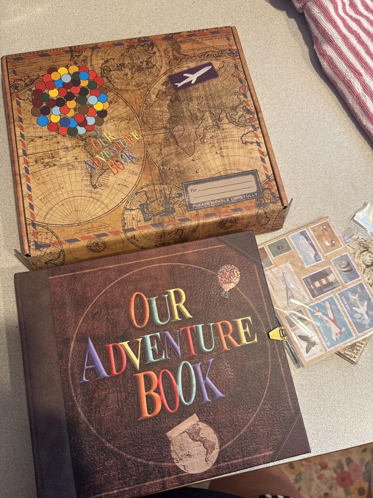 JIMBON Our Adventure Book Scrapbook Photo Album Retro Style Embossed Letter Cover customer photo 2